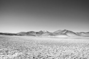 Abandoned Atacama Desert in black and white